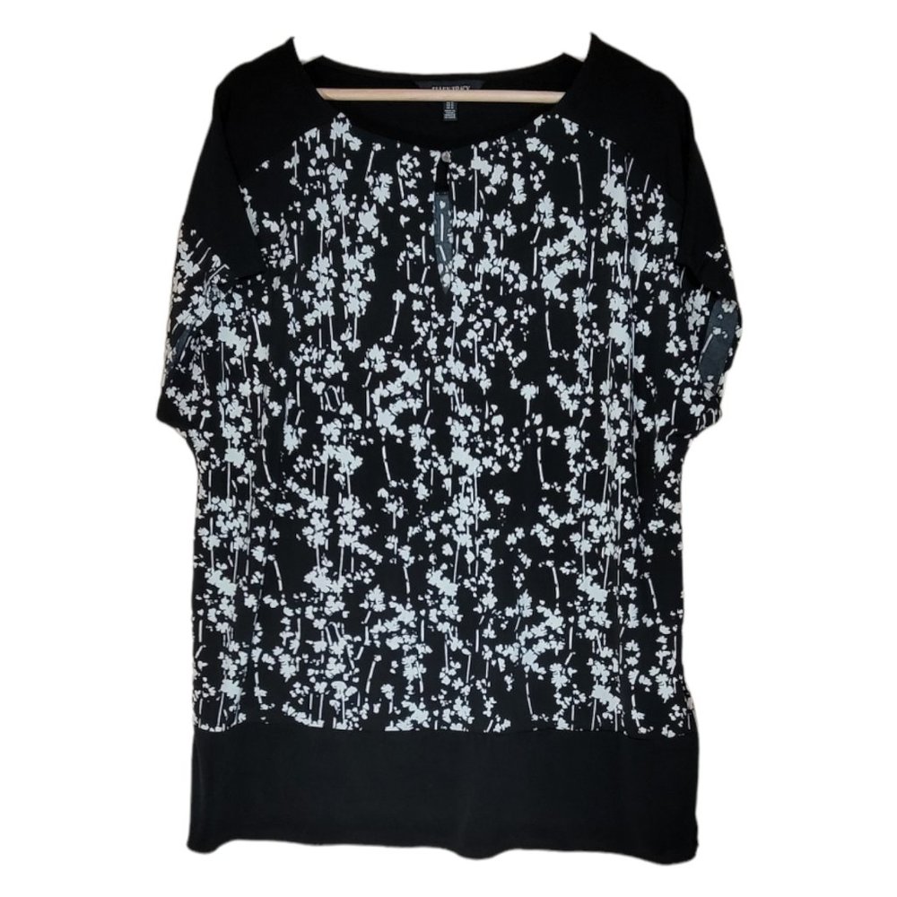 Ellen Tracey Short Sleeve Tunic Top Shirt Blouse Women's 1X